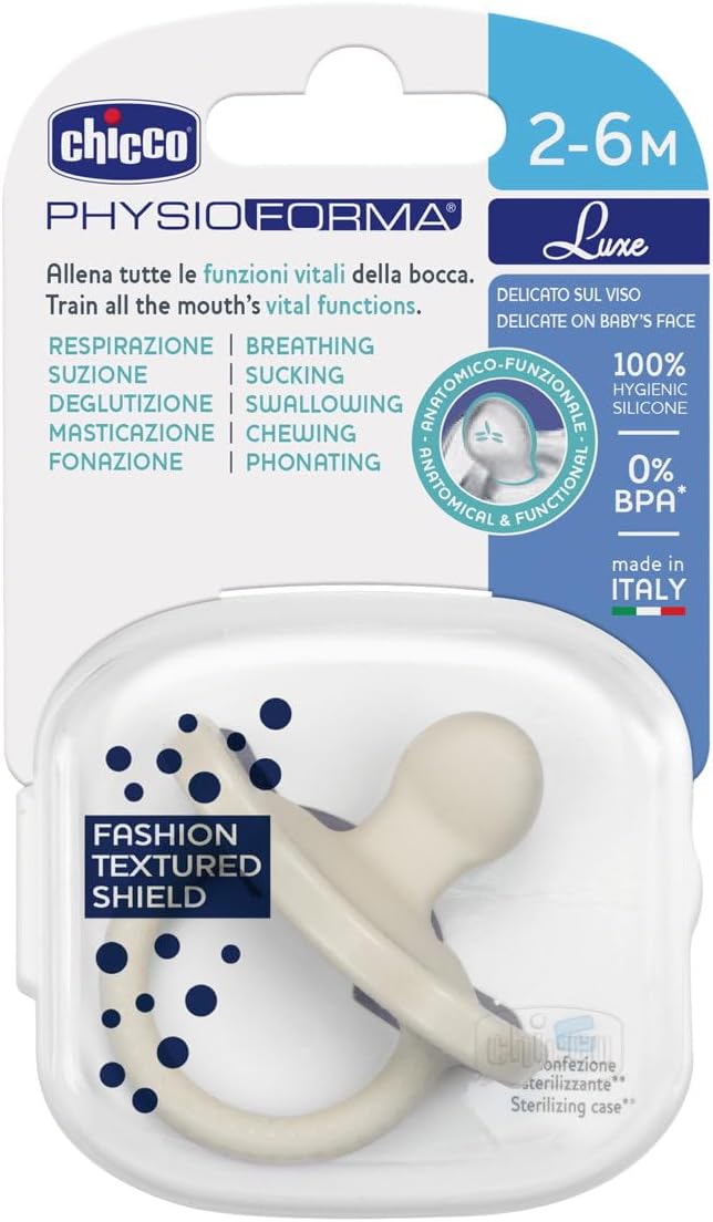 Chicco PhysioForma® Luxe Soft Silicone Soother 2-6m 1pc, Gray - Image 3